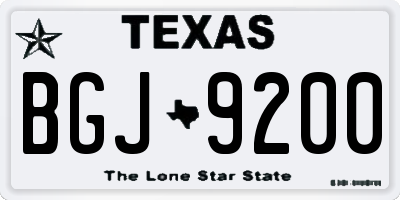 TX license plate BGJ9200