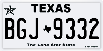 TX license plate BGJ9332