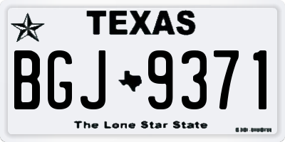 TX license plate BGJ9371