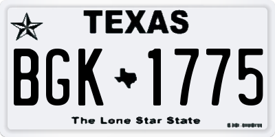 TX license plate BGK1775