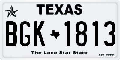 TX license plate BGK1813