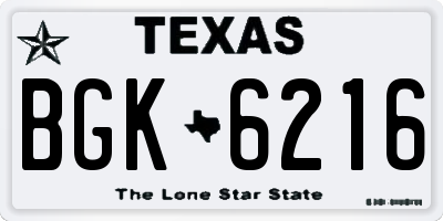 TX license plate BGK6216