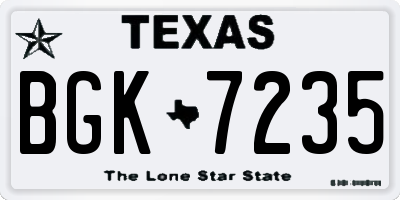 TX license plate BGK7235