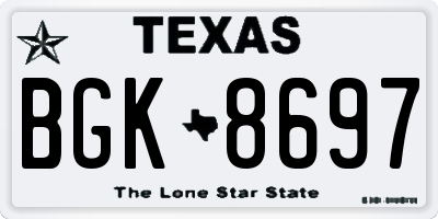 TX license plate BGK8697