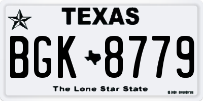 TX license plate BGK8779