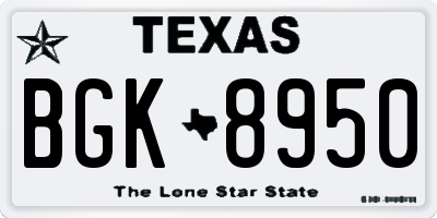 TX license plate BGK8950