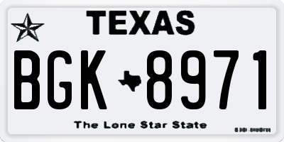 TX license plate BGK8971