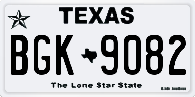 TX license plate BGK9082