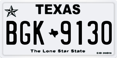 TX license plate BGK9130