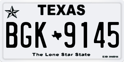 TX license plate BGK9145
