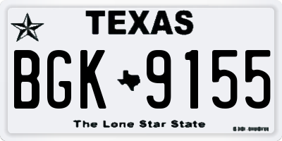 TX license plate BGK9155