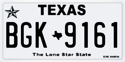 TX license plate BGK9161