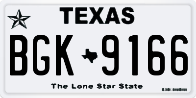 TX license plate BGK9166
