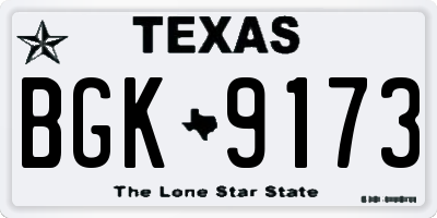TX license plate BGK9173