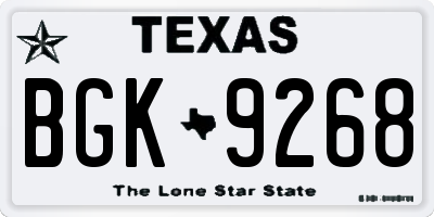 TX license plate BGK9268