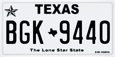 TX license plate BGK9440