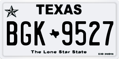 TX license plate BGK9527