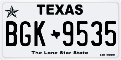 TX license plate BGK9535