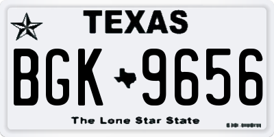 TX license plate BGK9656