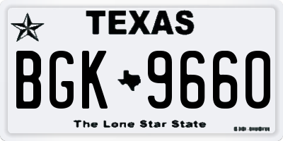 TX license plate BGK9660