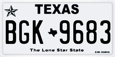 TX license plate BGK9683