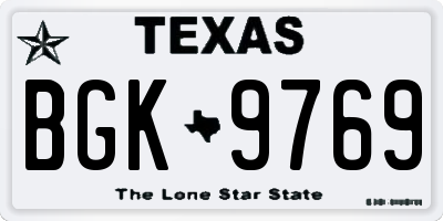 TX license plate BGK9769