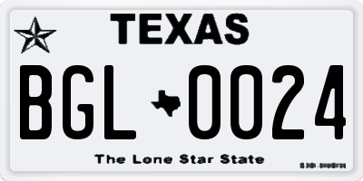 TX license plate BGL0024