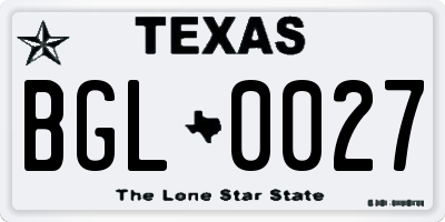 TX license plate BGL0027