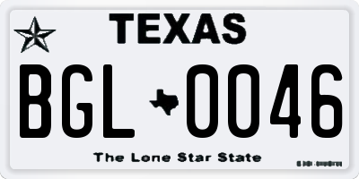TX license plate BGL0046