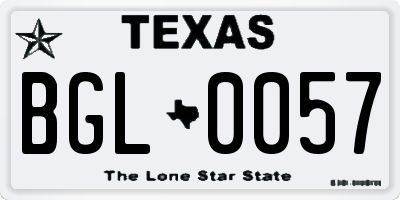 TX license plate BGL0057