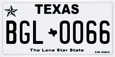 TX license plate BGL0066