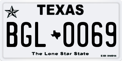 TX license plate BGL0069