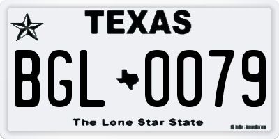 TX license plate BGL0079
