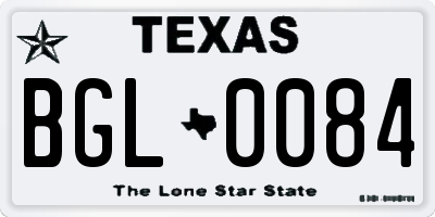 TX license plate BGL0084