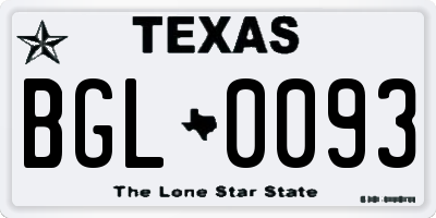 TX license plate BGL0093