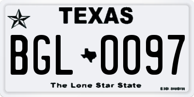 TX license plate BGL0097