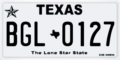 TX license plate BGL0127