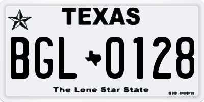TX license plate BGL0128