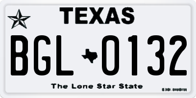 TX license plate BGL0132