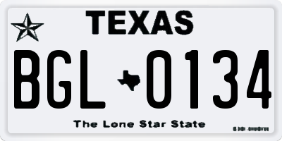 TX license plate BGL0134