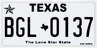 TX license plate BGL0137