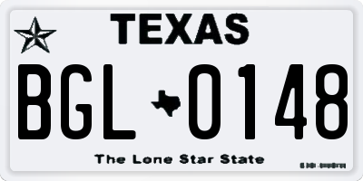 TX license plate BGL0148