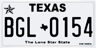 TX license plate BGL0154