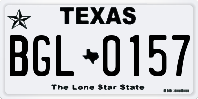TX license plate BGL0157