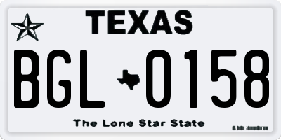 TX license plate BGL0158