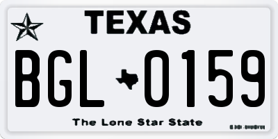 TX license plate BGL0159