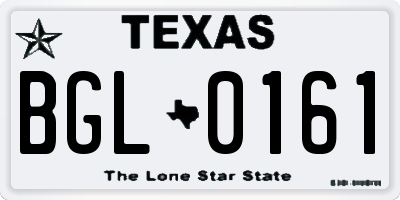 TX license plate BGL0161