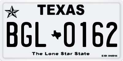 TX license plate BGL0162
