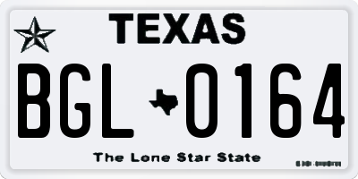 TX license plate BGL0164