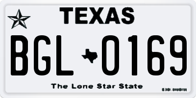 TX license plate BGL0169